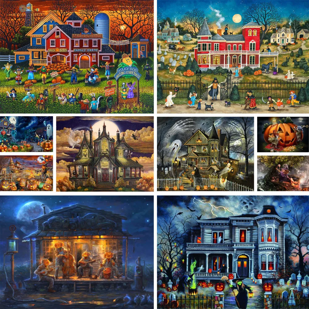 Набор акриловых красок в виде тыквы для Хэллоуина 50*70 картина по номерам новый