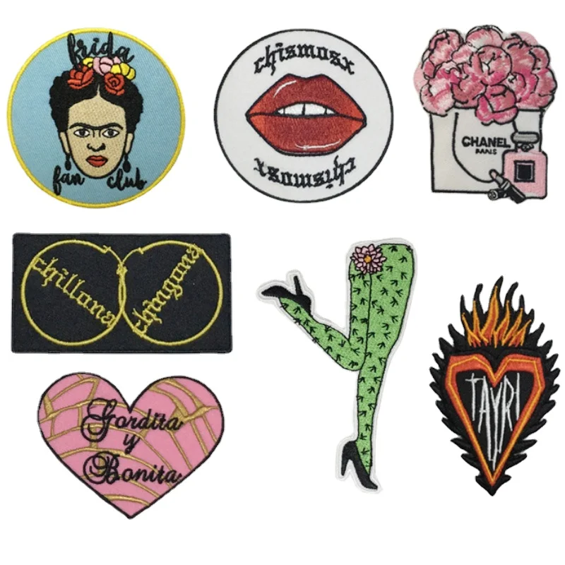 

30pcs/Lot Luxury Anime Embroidery Patch Love Heart Lips Girl Painter Flower Clothing Decoration Strange Thing Craft Diy Applique