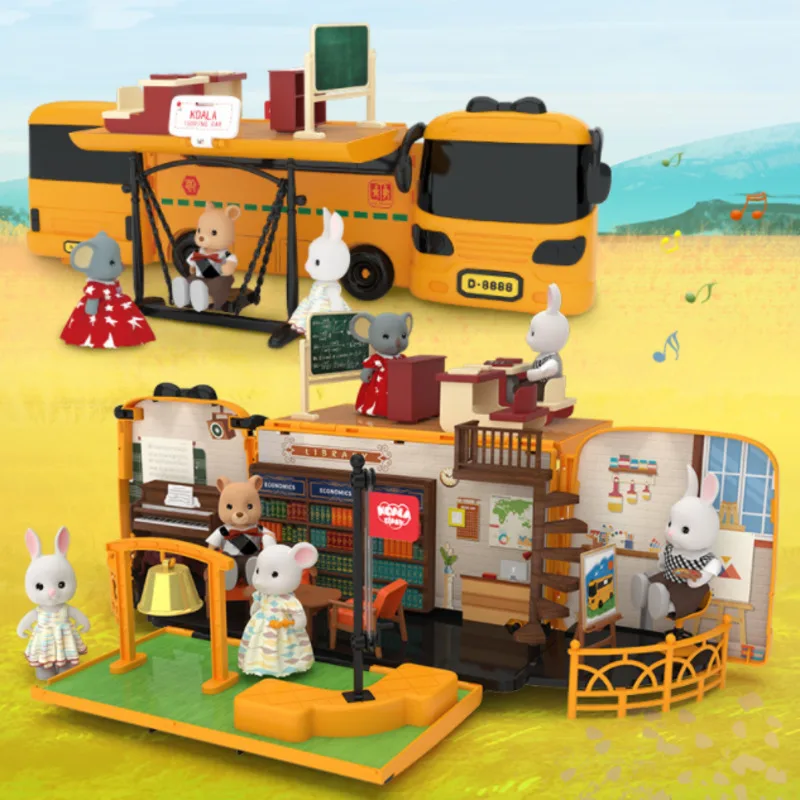 

New Koala Princess Big Villa DIY Dollhouses Assembled Doll House Rv Toys Deformation Toys For Girls Boys Children Gifts