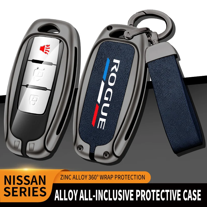 

Car TPU Zinc Alloy Key Case Bag For Nissan Rogue 2011-2022 Car Key Chain Car Metal Key Shell Car Interior Decoration Accessories