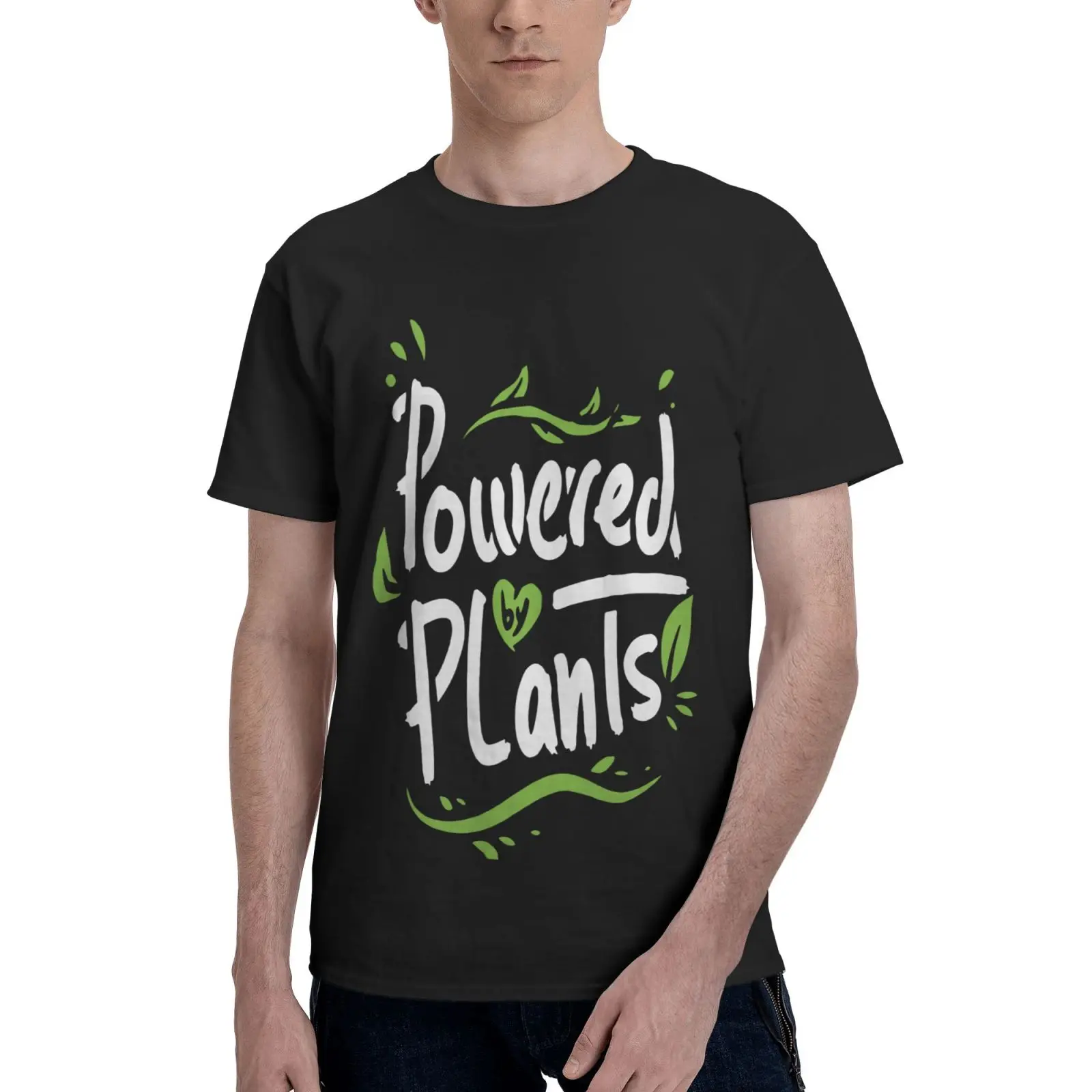 

Powered By Plants Green For Vegans Oversized T-Shirt T Shirt Anime Mens Clothes T-Shirts For Women T Shirt For Men T Shirt Top