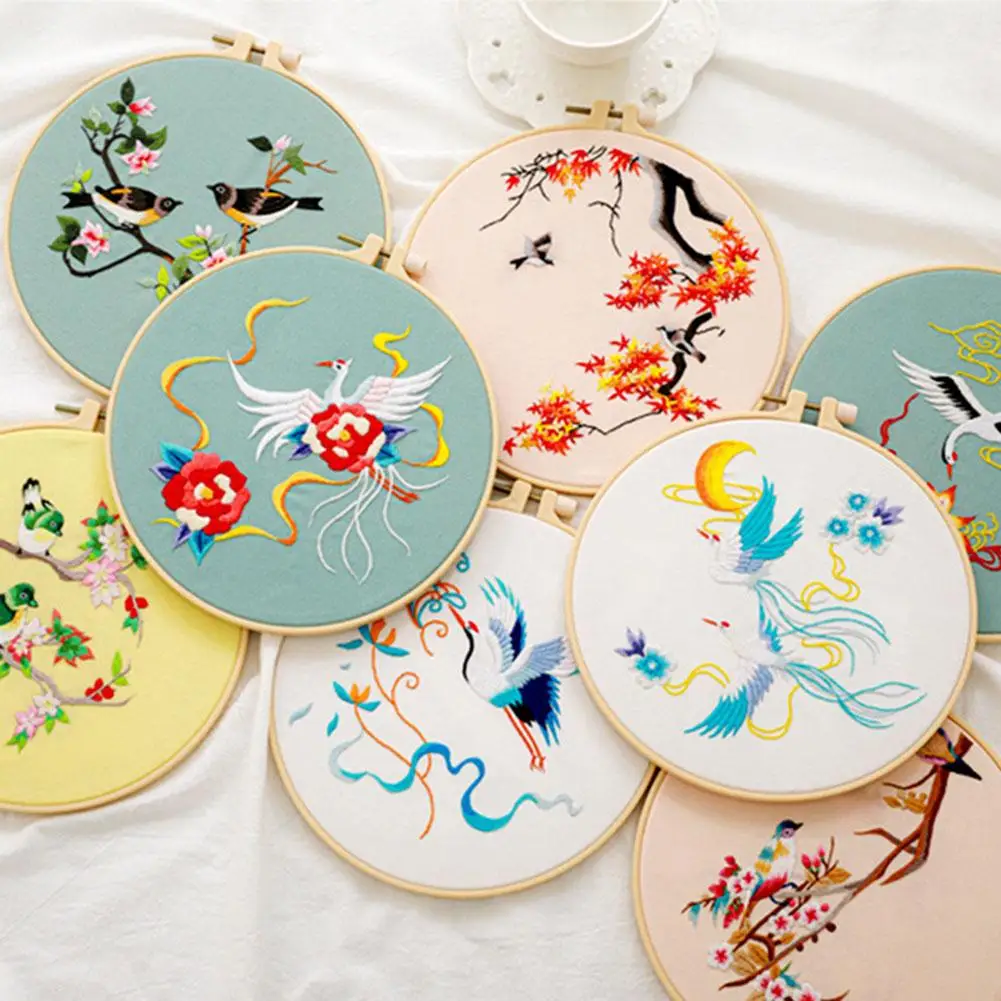 

2023 Diy Embroidery Kit With Flower Birds Phoenix Pattern Chinese Style Cross Stitch Kits Women Hobbies For Craft Lover