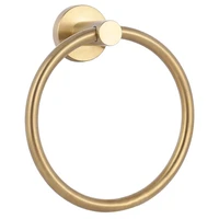 1pc Brushed Gold Stainless Steel Bathroom Towel Holder Wall Mounted Round Towel Rings Swivel Towel Rack Kitchen Accessories Set