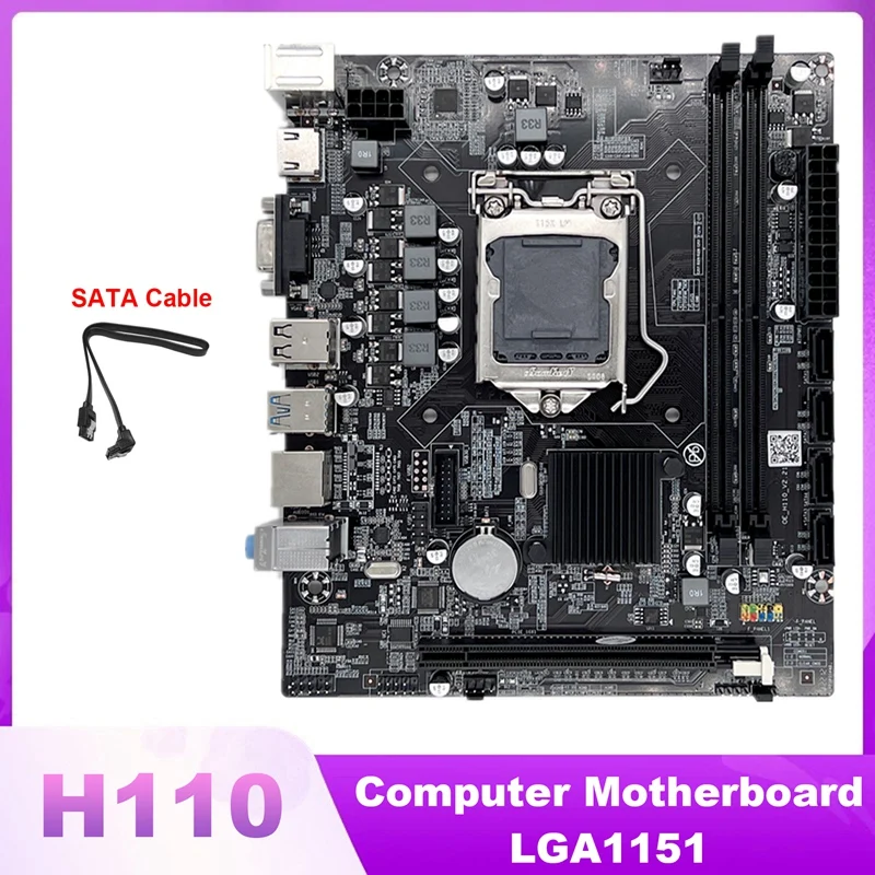 

H110 Computer Motherboard LGA1151 Supports Core I3 I5 I7 Series CPU Supports DDR4 Memory Maximum Support 64G