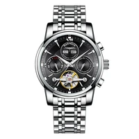 genuine mens watch mechanical watch fully automatic tourbillon hollow waterproof luminous fashion fine steel mens watch