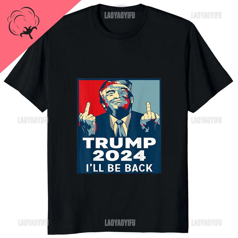 2024 г. футболка с изображением Трампа при президентских выборах хлопковая