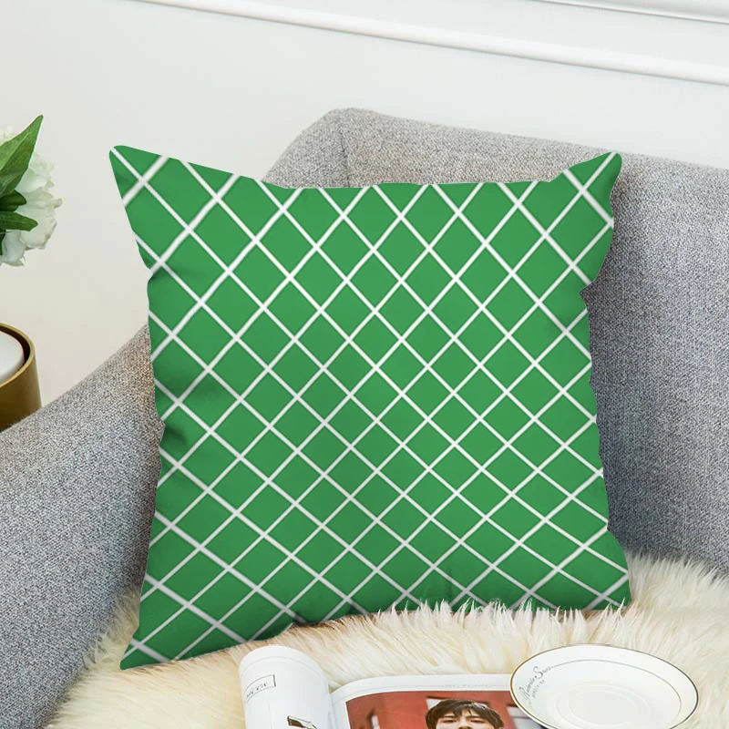 

45x45 Cushions Covers Pillows Grid Pattern Decorative Cushion Cover 45x45cm Fall Decor Anime Pillowcase Sofa Pillow Body for Bed