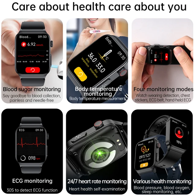 New ECG+PPG Smart Watch Men Laser Treatment Of Hypertension Hyperglycemia Hyperlipidemia Heart Rate Healthy Sport Men Smartwatch 2
