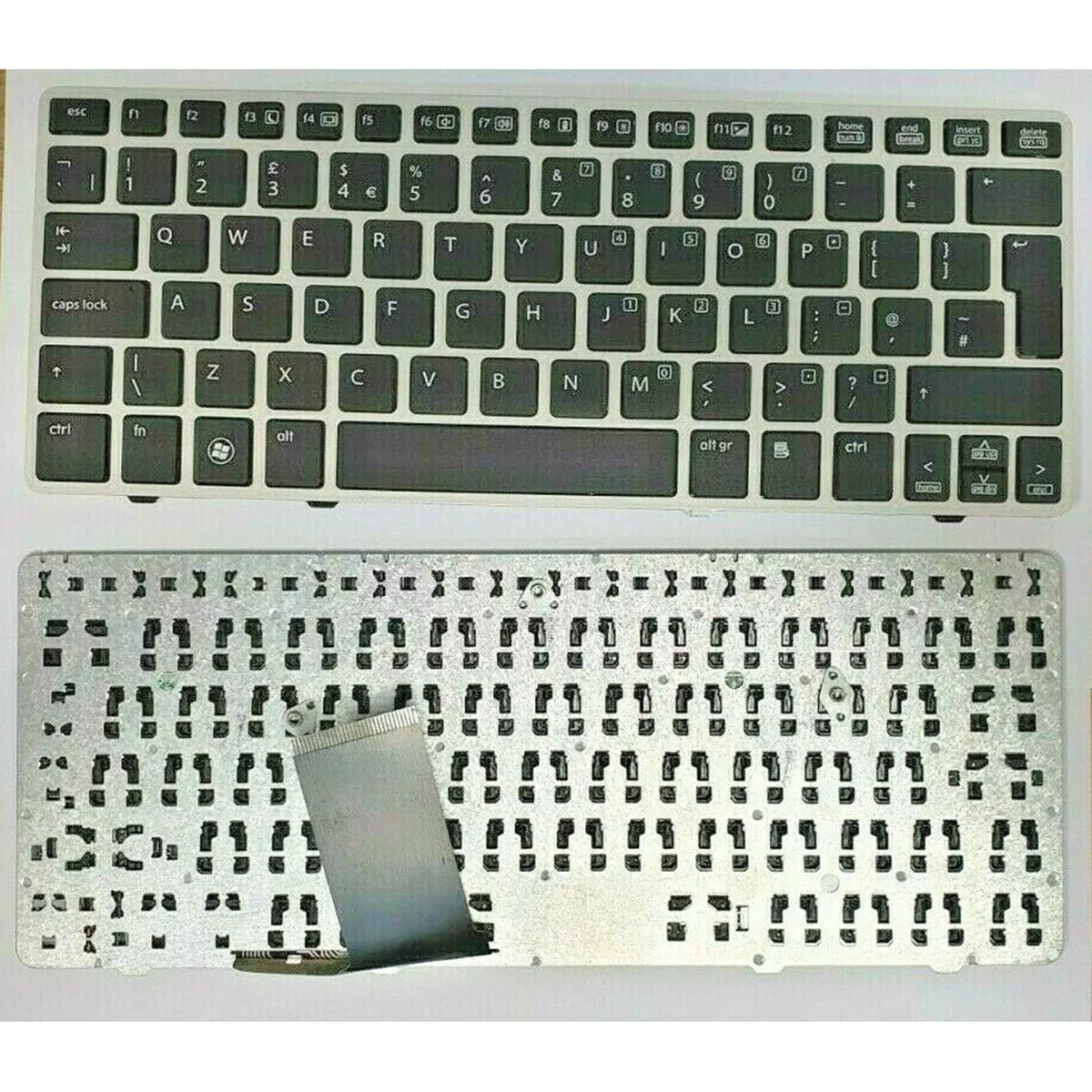 Siakoocty for HP ELITEBOOK 2560 2560p 2570/P UK LAPTOP KEYBOARD+SILVER 701979-031 700948-031 | Replacement Keyboards
