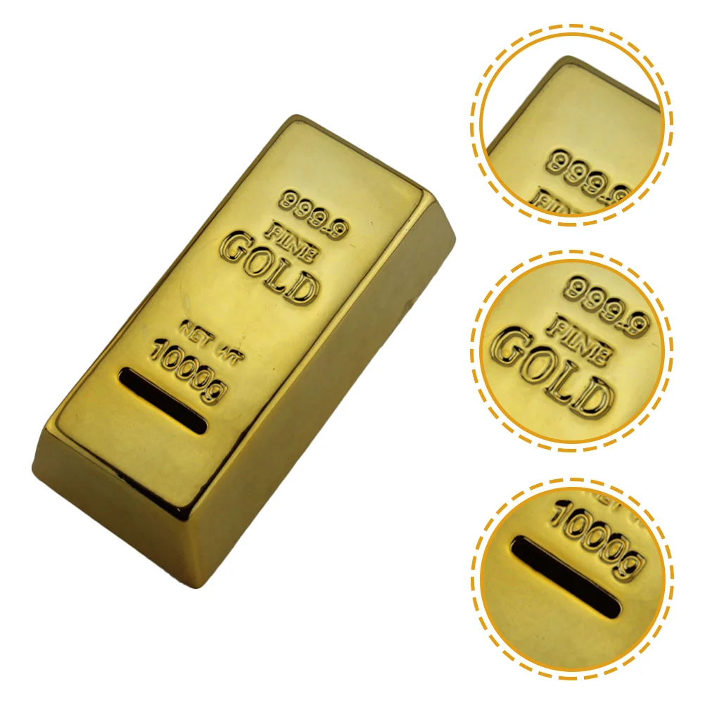 

Creative Gold Bar Money Pot Unique Ceramic Gold Bullion Coin Bank for Kid