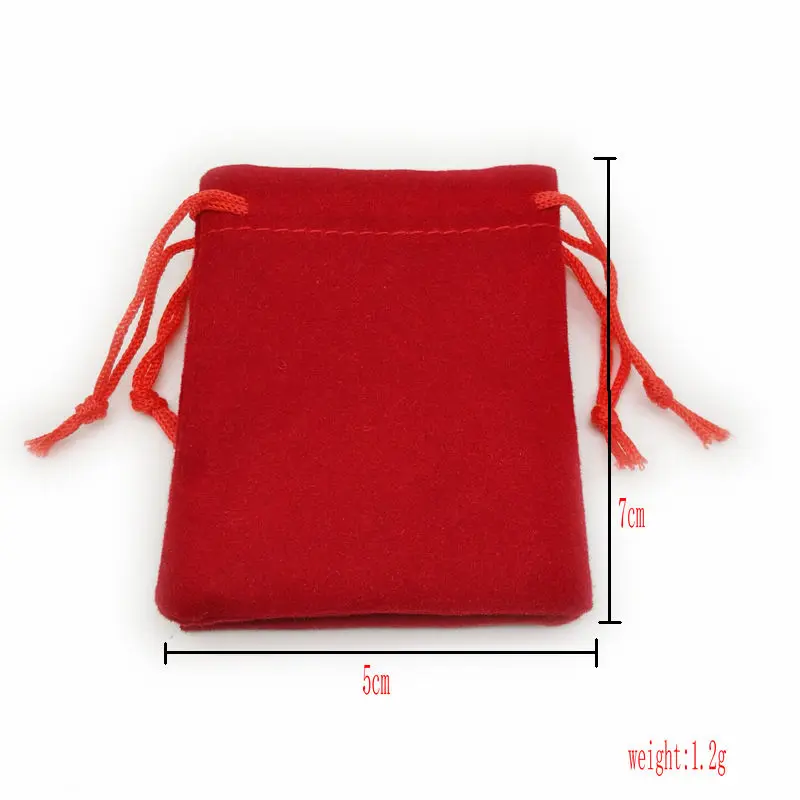100PCS 7x9CM Red Black Gift Bag Jewelry Display Velvet Drawstring Gift Christmas Wedding Blue Pink