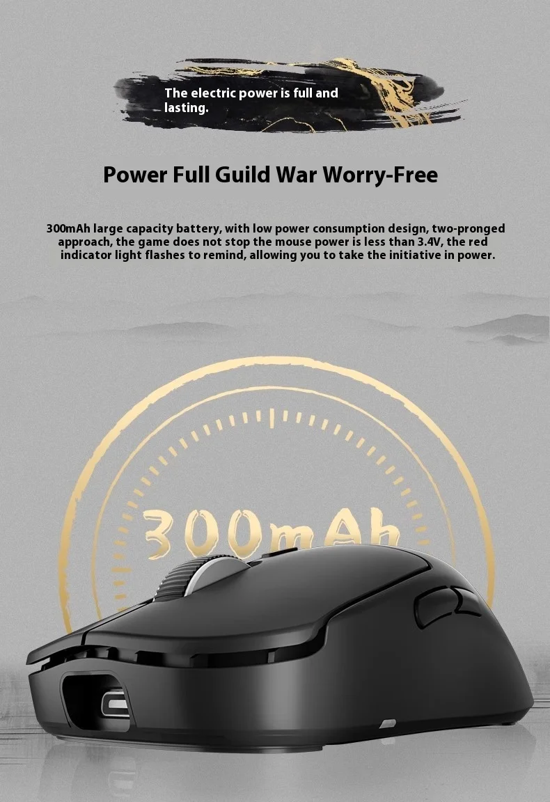 Игровая мышь Skn Yinglong Ultra-Link трехрежимная Paw3950 8k скорость опрокидывания для