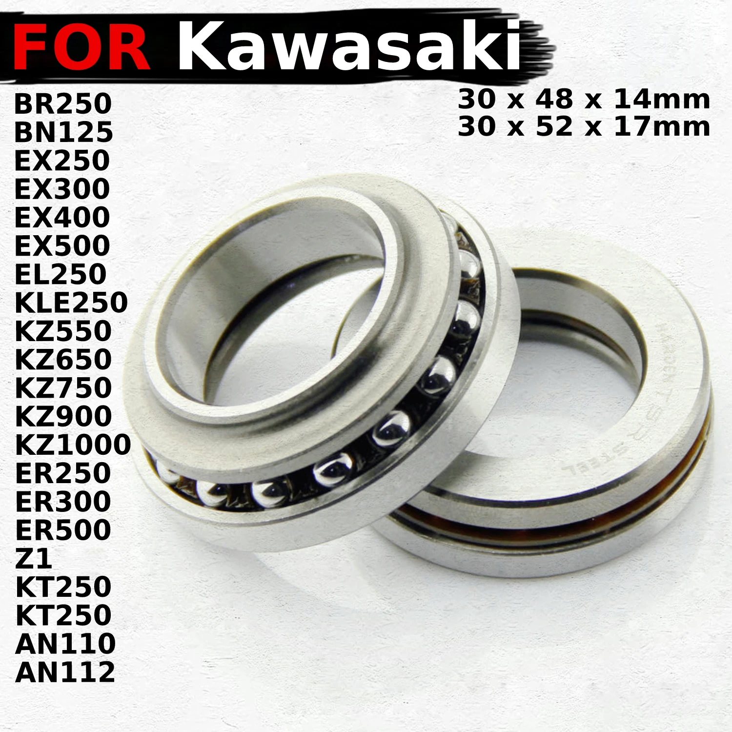 

Комплект подшипников на рулевую головку для Kawasaki BR250 Z250SL EX250 EL250, Eliminator KLE250 EX300 Ninja ZZR250 Z250SL 250SE 250LX 250R ABS