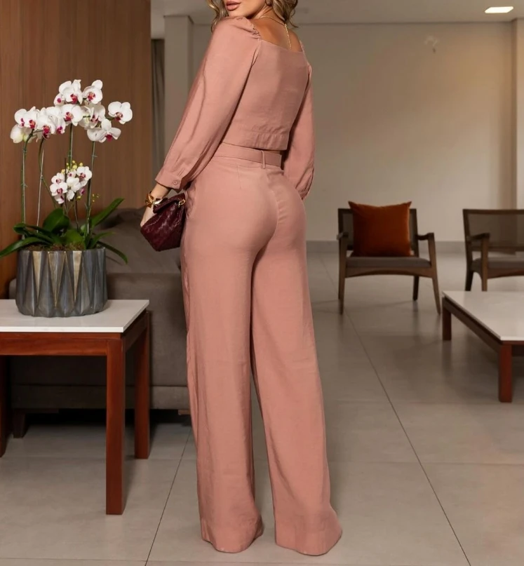 Женский однотонный комплект из двух предметов короткий топ в стиле ретро с