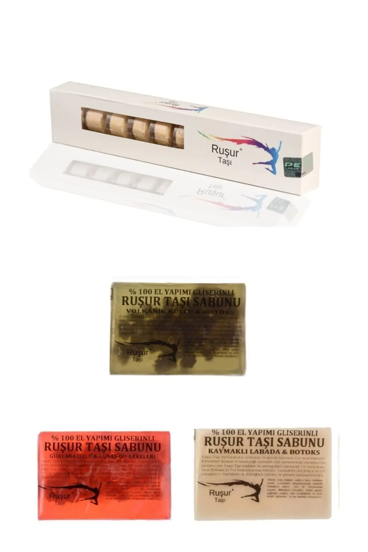 

E14 1 Box Ruşur Stone + 1 Pcs Guayaba Concise + 1 Pcs Volcanic Ashy + 1 Pcs Creamy Labada ruşur Stone Soap