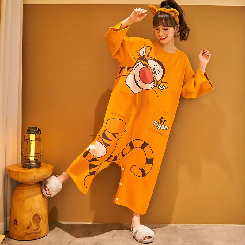 

Onesie Loose Cute Cartoon Long The Nightgown Woman Very Sexuality Home Suit for Women Pijama Sexy Sleepwear and Robe Night Dress