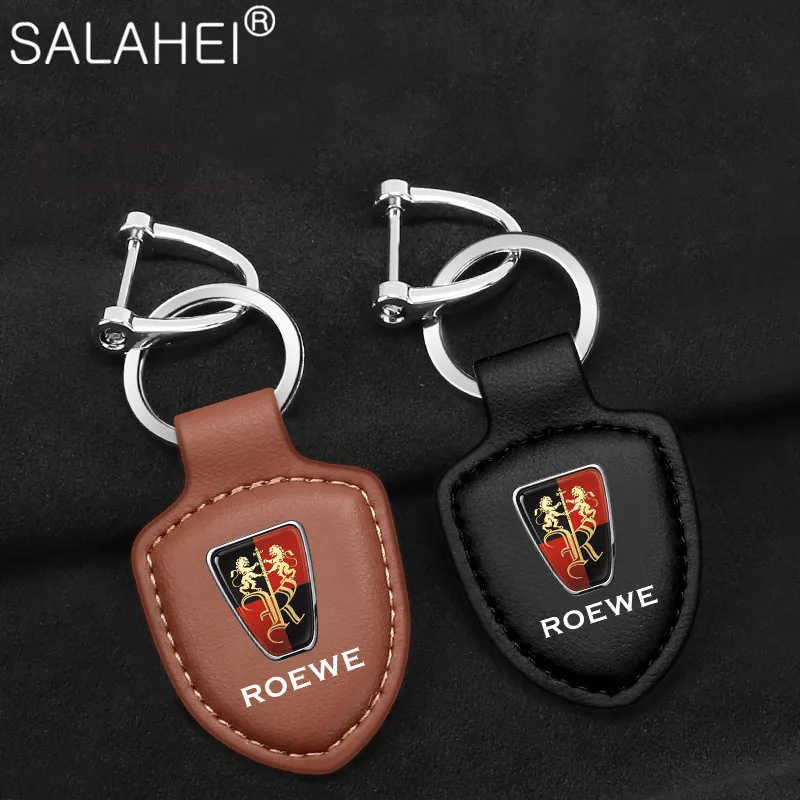 

Leather Car Emblem Key Chain Ring Keychain For Roewe 750 950 350 550 E50 W5 E950 RX5 i6 ERX5 i5 RX8 RX3 Auto Styling Accessories