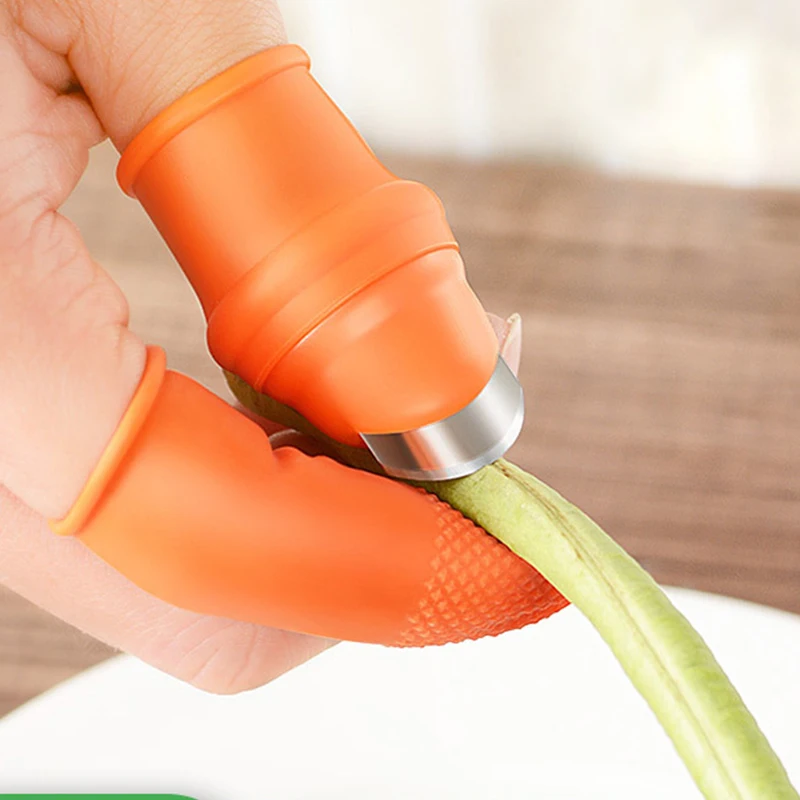 Creative Multi-Purpose Vegetable Picking Finger Armor Suit Silicone Peeling Vegetable Picking Special Stainless Steel ThumbKnife