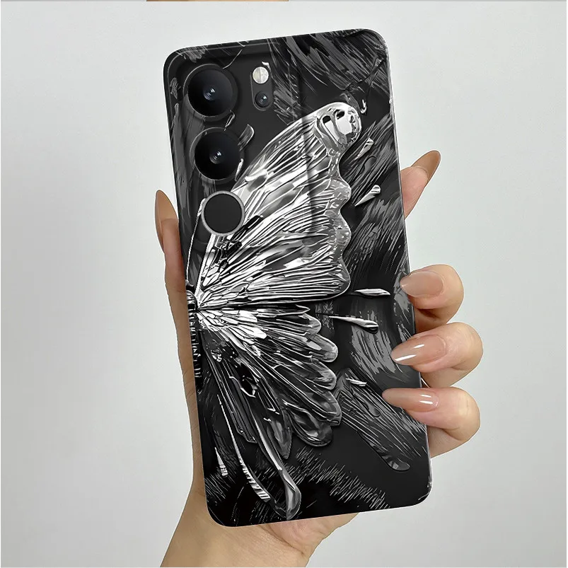 Фото Для Vivo V29 5G Эстетический роскошный чехол Жидкий мягкий силиконовый чехол для телефона Vivo V 29 V29 Pro V29e V2317 VivoV29 Задняя крышка №2