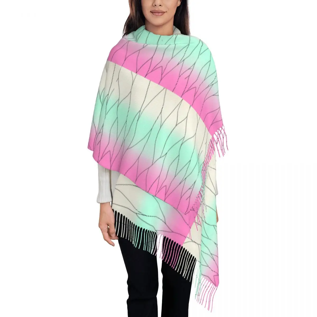 

Custom Print Demon Slayer Shinobu Kocho Cosplay Scarf Men Women Winter Fall Warm Scarves Anime Kimetsu No Yaiba Shawls Wraps