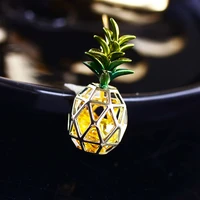 japanese and korean cute pineapple brooch fashion creative fruit pin ins style personality clothing corsage accessories trend