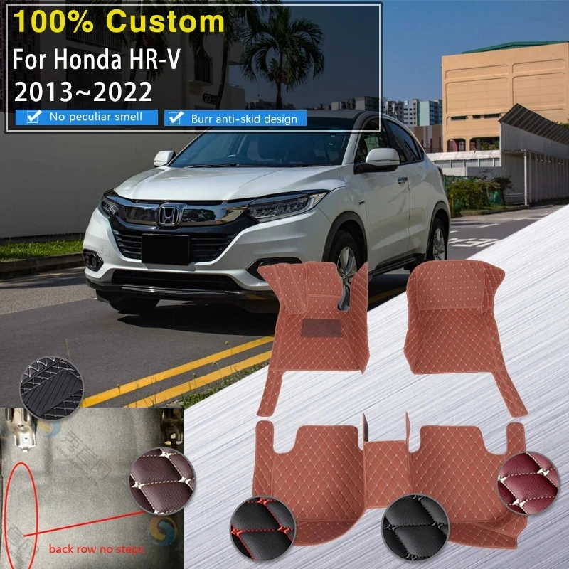 

Car Carpet Floor Mat For Honda HR-V HRV HR V Vezel 2013~2022 Leather Pads Cat Floor Mats Tapetes Para Automovil Car Accessories