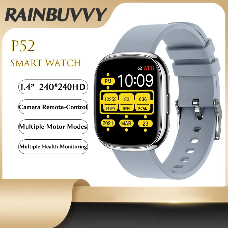 

Смарт-часы rainclovy P52 с сенсорным экраном 1,4 дюйма, Bluetooth, Пульсометром