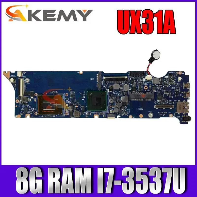 

Akemy Новинка! Материнская плата UX31A для ноутбука Asus UX31KI3537A UX31A2 UX31A, протестированная оригинальная материнская плата HM76 GMA HD 4000 8G ОЗУ
