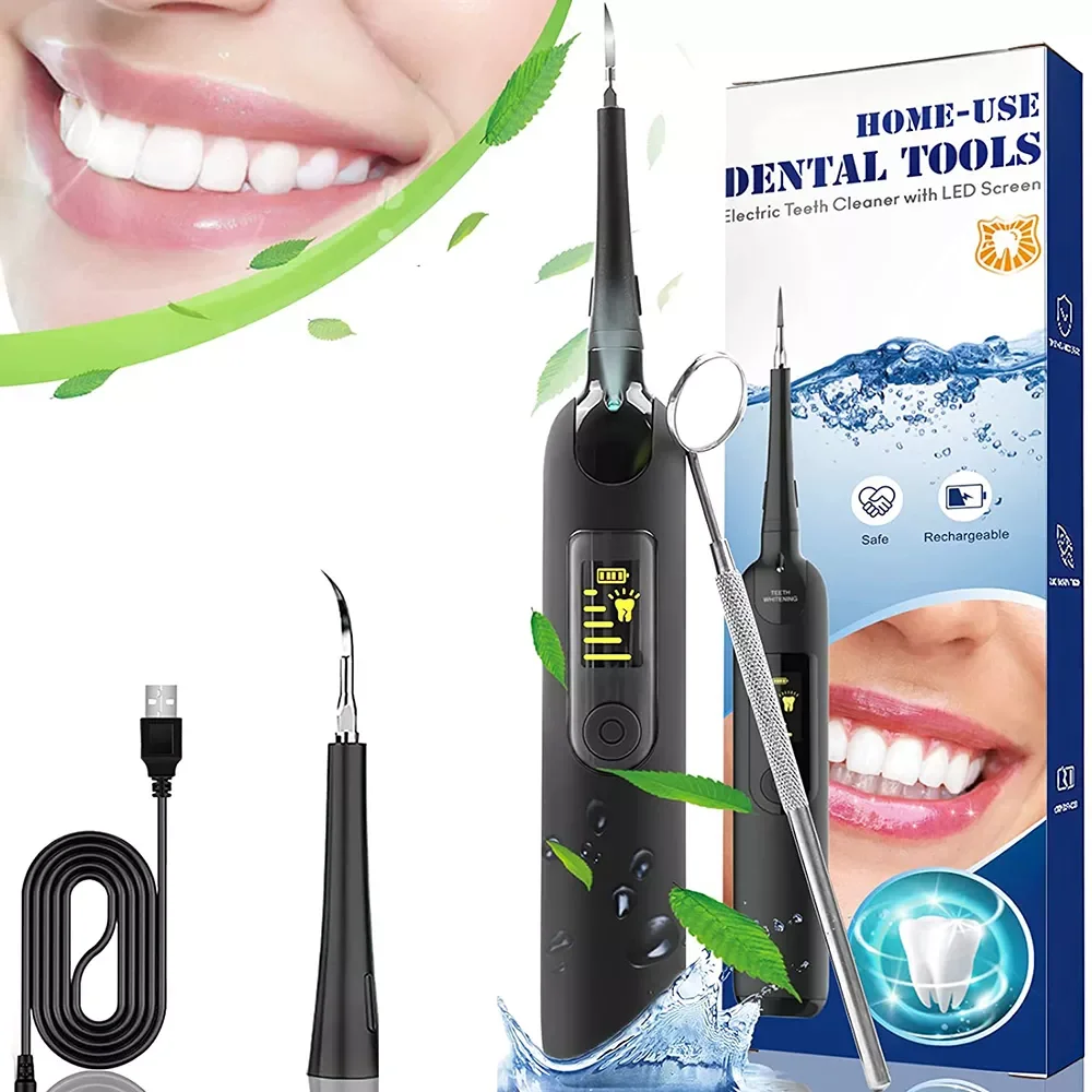 

Electric Plaque Remover for Teeth Cleaner Dental Calculus Remover Tartar Whitening Teeth Cleaning Kit with 5 Adjustable Modes