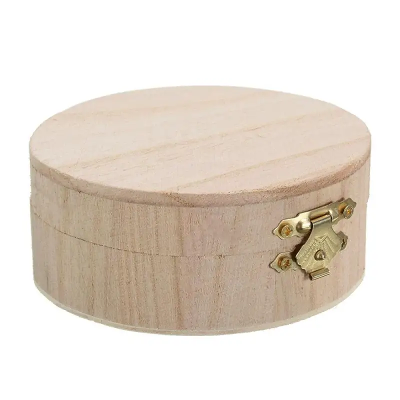 

Jewelry Packing Storage Boxes Wooden Box Retro Round 1 Pcs Gift Boxes Home Decoration Watch Ring Necklace Bracelet Storage Box