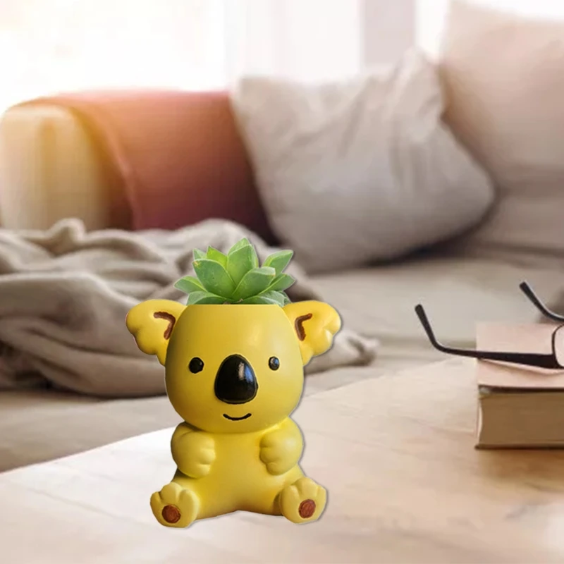 Q0KE милый цветочный горшок с коалой УФ-форма для эпоксидной смолы ваза