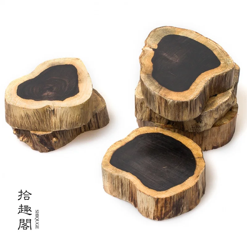 

Log Slice Teapot Mat Blackwood Rosewood Solid Wood Whole Wood Tea Mat Saucer Coaster Large Cup Saucer Kombucha Accessories