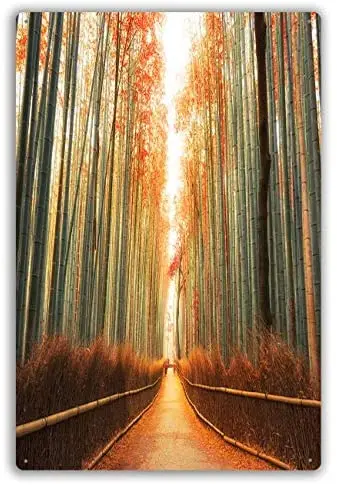 

Funny Retro Cafe Store Metal Tin Signs Wall Decor Arashiyama Bamboo Forest Kyoto Japan Yellow