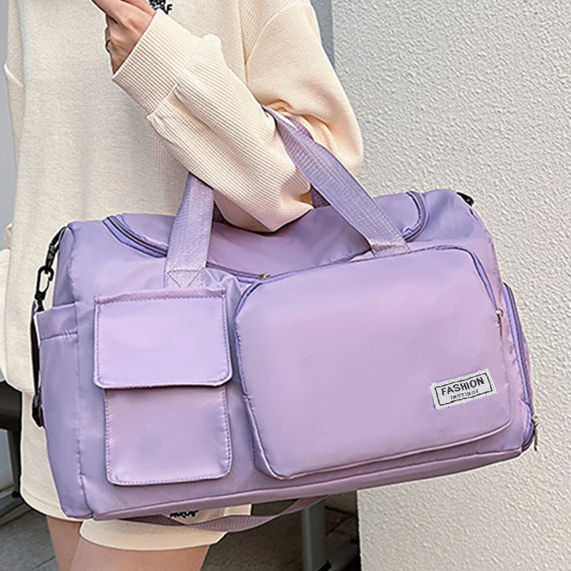 

Дорожная сумка, багажная сумка, женская сумка через плечо, брендовая водонепроницаемая сумка большой вместимости из ткани Оксфорд для спортзала, женская сумка через плечо