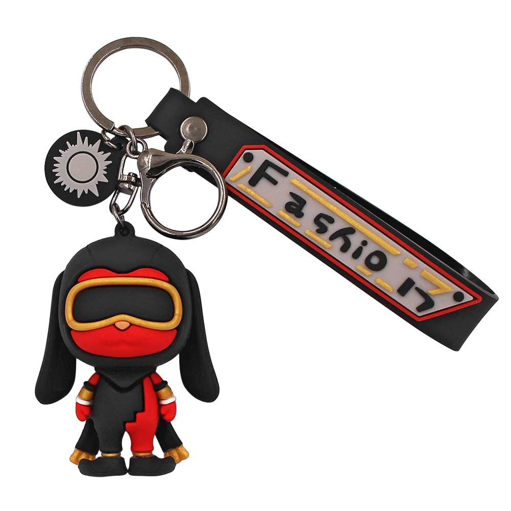 

Dog Silicone Animal Keychain Pendant Key Chain Hand Strap KeyChains Keyrings for Women Girl Gift Accessories