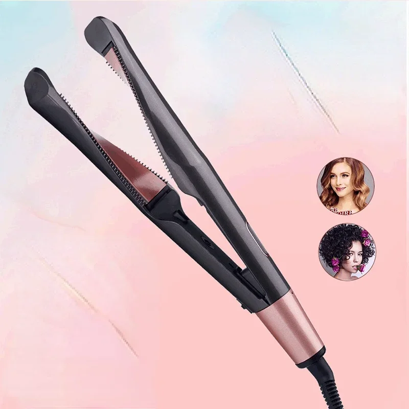 

Hair Curler Straightener 2 in 1 Spiral Wave Curling Iron Professional Hair Straighteners Fashion Styling Tools 2020 New