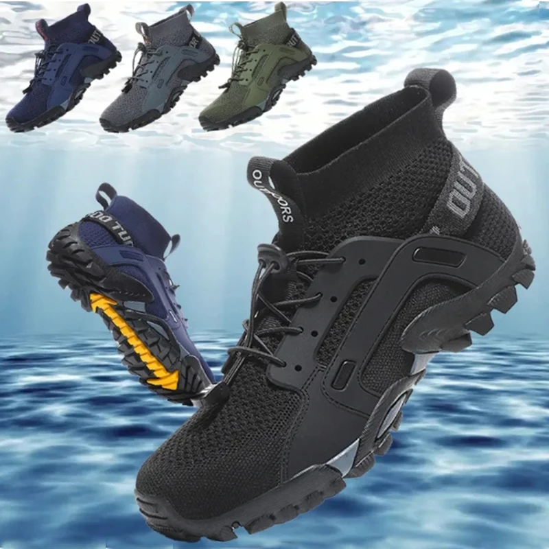 High-Top Barefoot Upstream Water Shoes Trekking Mountain Boots Anti-Skid Hiking Sneakers Outdoor Wear-Resistant