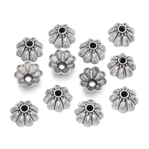 Торцевые заглушки для бусин Античное серебро 10 шт.