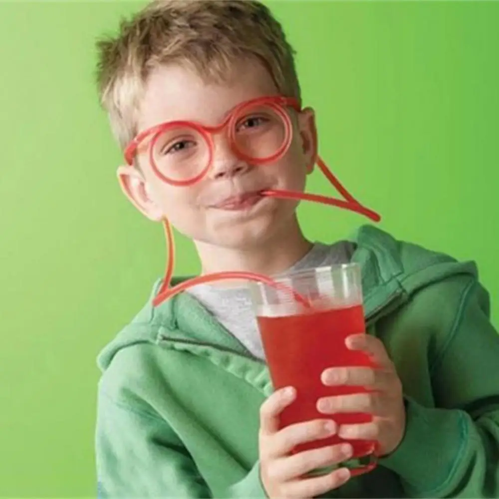 

1pc Funny Soft Glasses Straw Flexible Drinking Tube Plastic Drinking Straws DIY Straw Birthday Holiday Party Accessories