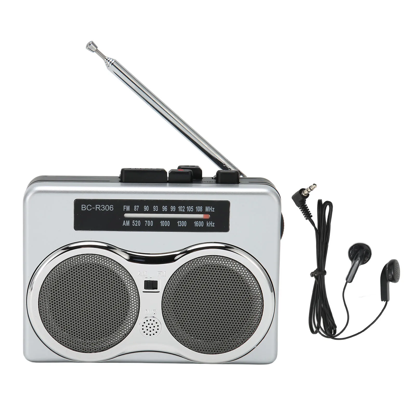 

Portable Cassette Player Pocket Tape Recorder AM FM Radio With Headphone Built-in Speaker For Travel Outdoor