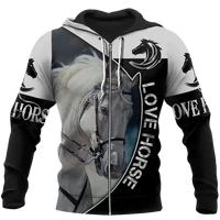 drop shipping autumn hoodies beautiful horse 3d printed mens sweatshirt unisex streetwear zipper pullover casual jacket 32