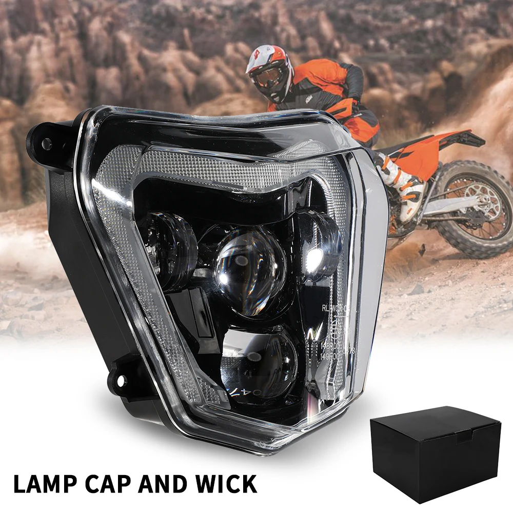 

66W LED Lamp Motorcycle Headlight Head Light Wick For KTM Duke 690 2012-2019 690R 2013-2017 Enduro Dirt Bike Headlamp DRL Light