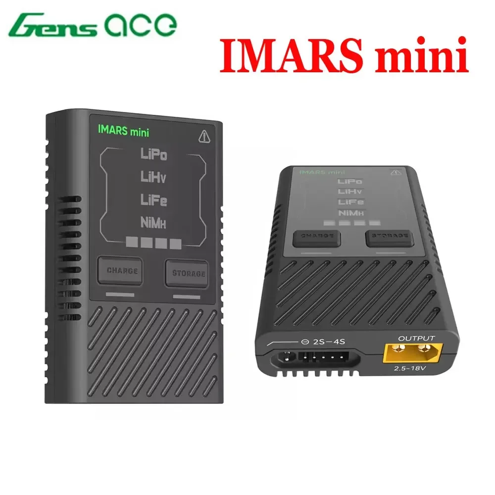 Gens Ace IMARS mini Balance Charger 2-4S Lipo Battery Smart Charging G-TECH для LiHv LiFe NiMH QC PD USB-C RC FPV Drone