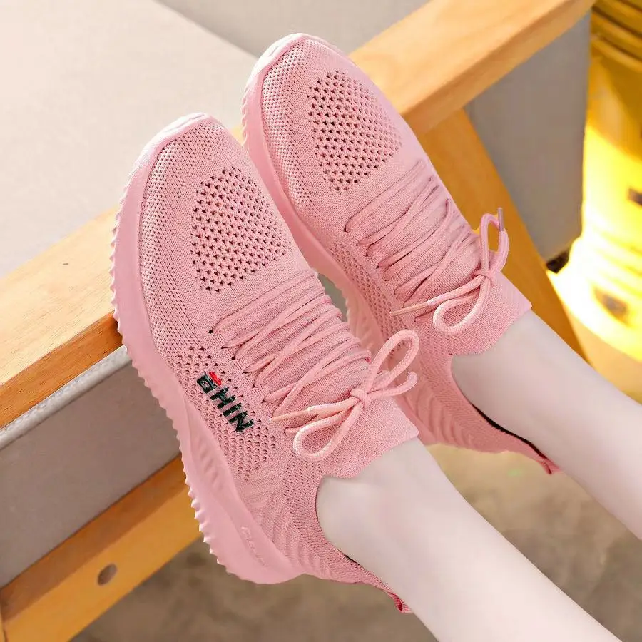 

Sports Shoes Women's 2022 Hollow Summer Flying Woven Small White Shoes Flat Casual Shoes Breathable New Comfortable Mesh Shoes