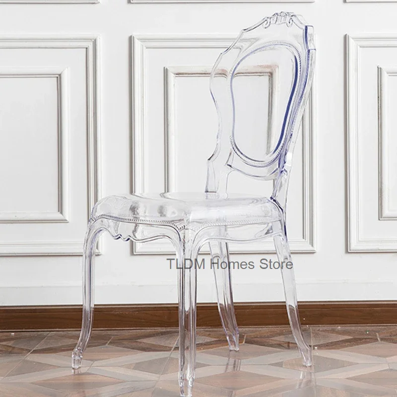 Винтажные стулья Jardin современные черные дизайнерские банкетные акриловые