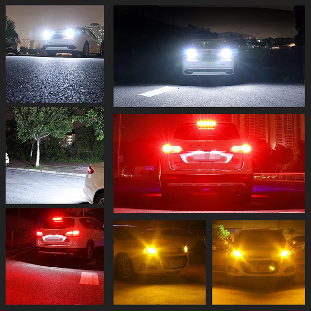 2 Шт. 1156 7440 T20 BA15S P21W 48SMD Canbus 3030 Светодиодные Задние Фонари С Охлаждающим