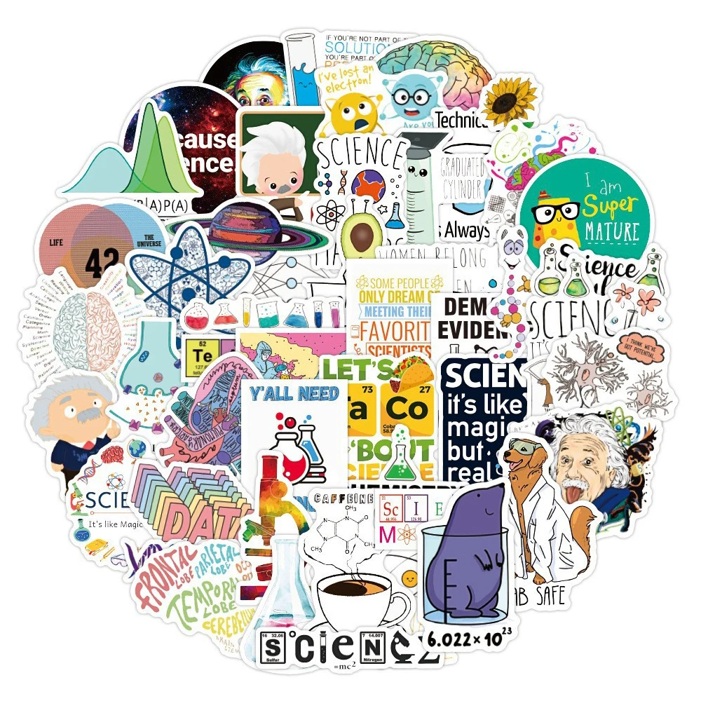 10/30/50 шт. Мультфильм Химия Научная лаборатория Наклейки Водонепроницаемый