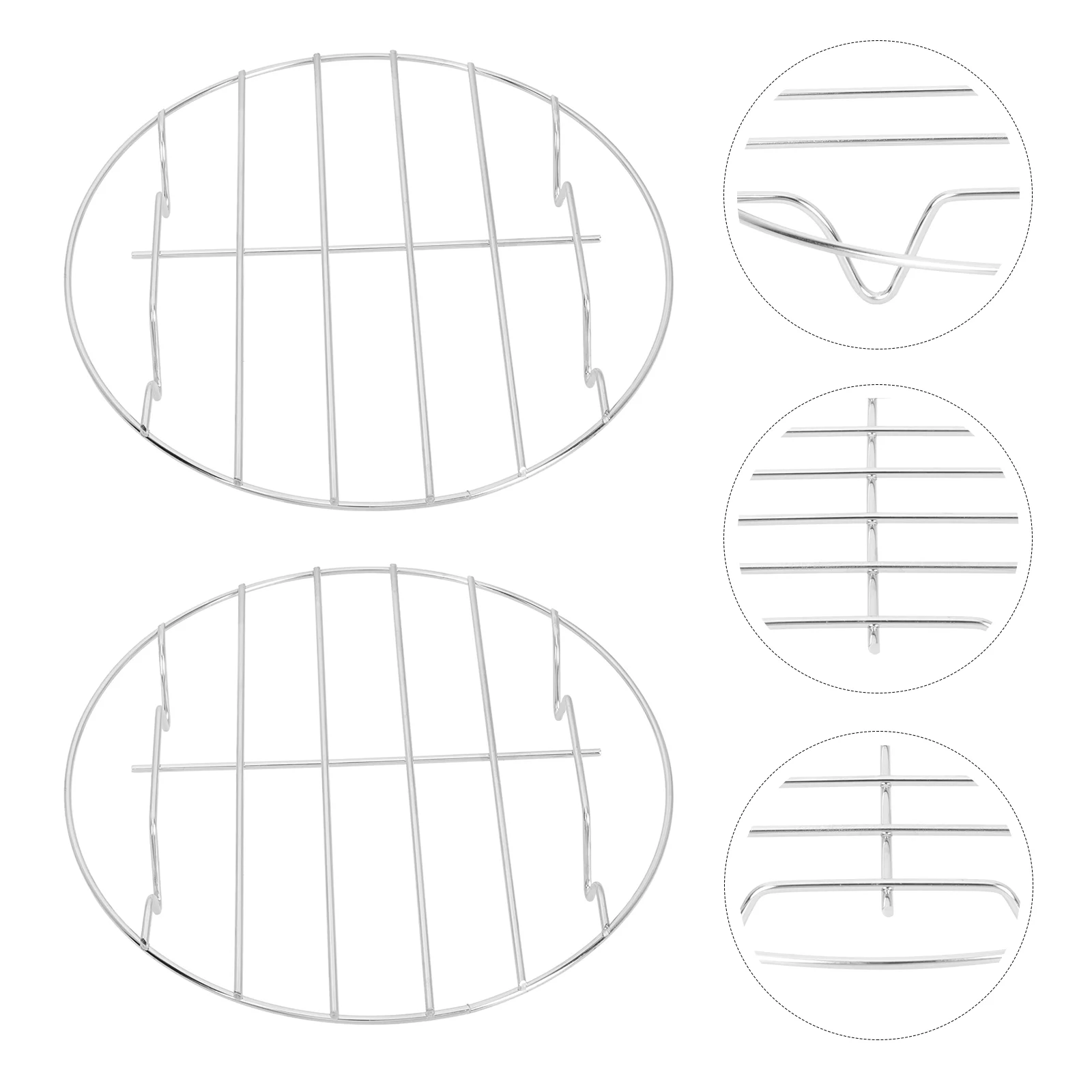 

Rack Steamer Steaming Cooking Baking Pressure Cooker Basket Round Metal Air Fryer Heating Steam Saladstandegg Toast Tray Cooling
