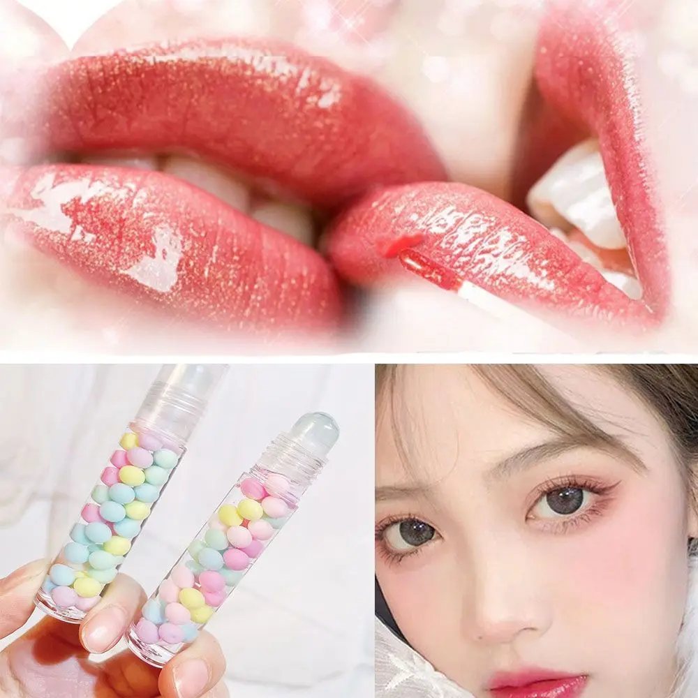

Transparent Long Lasting Hydrating Moisturizing Lip care Roll-on Lip Balm Cosmetics Color Ball Lip Gloss Mirror Lip Oil