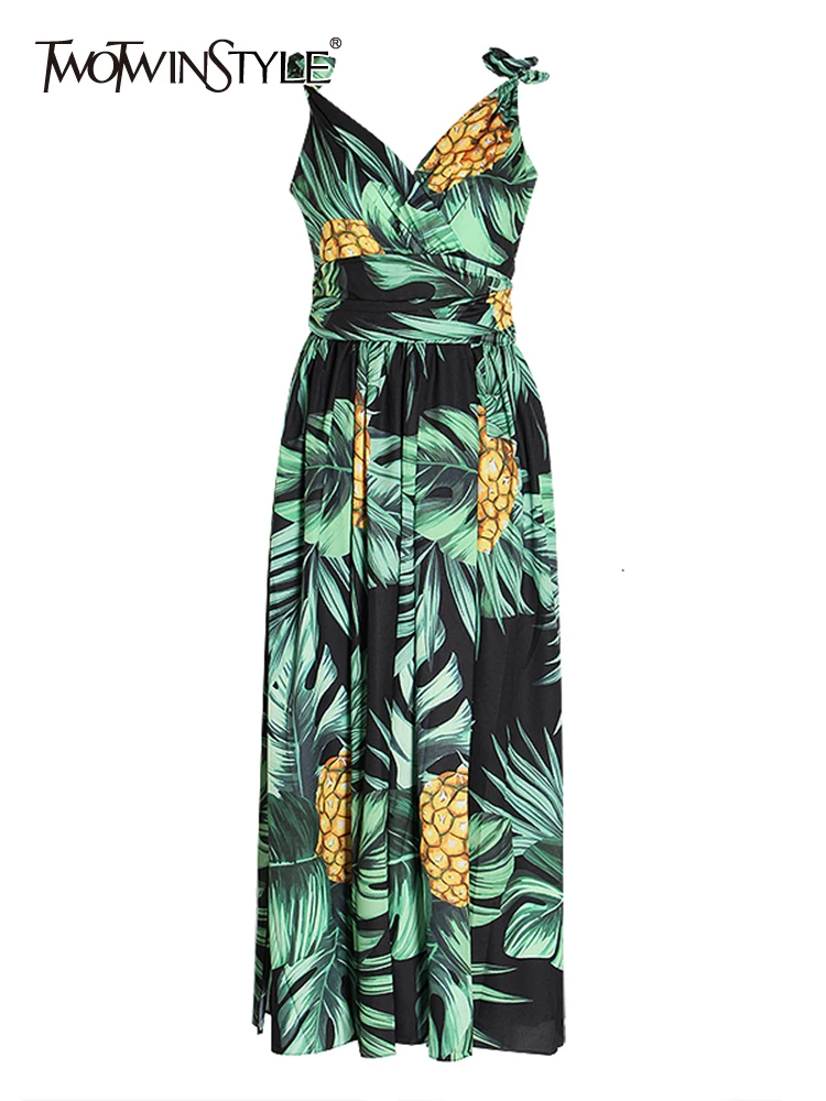 

Женский комбинезон TWOTWINSTYLE, элегантный комбинезон с v-образным вырезом, без рукавов, высокой талией и складками, 2023